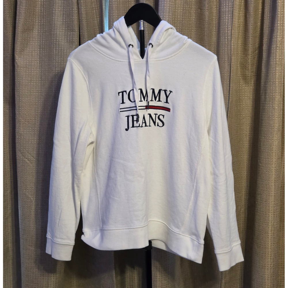 Tommy Hilfiger Jeans Hooded Sweatshirt Women's Size Medium White‎
